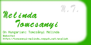 melinda tomcsanyi business card