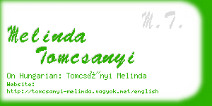 melinda tomcsanyi business card